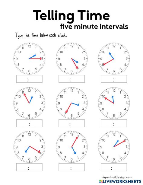 Telling Time To The Nearest 5 Minutes Worksheets Answer Keys