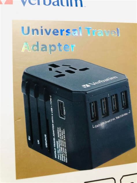 Verbatim 5 Ports Universal Travel Adapter Type C USBA Surge Protection