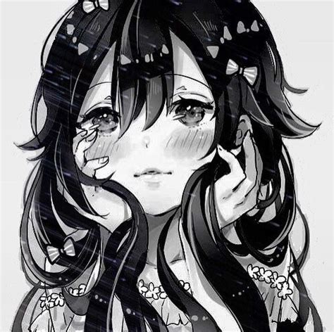 anime girl, black and white anime, kawaii and manga - image #3023104 on