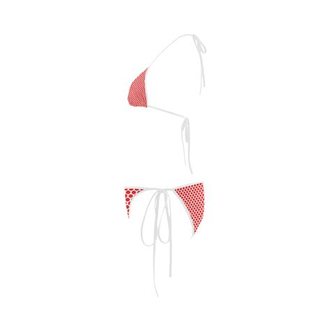 Red Pokadots Custom Bikini Swimsuit ID D906363