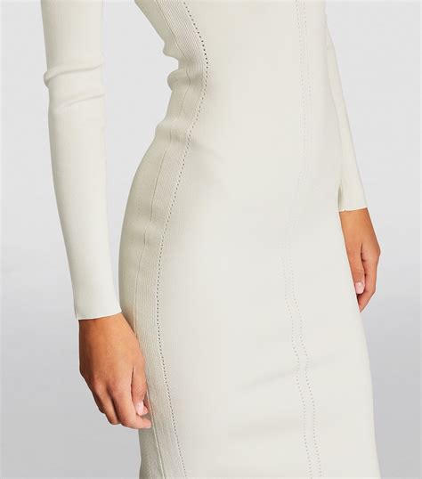 Victoria Beckham White Square Neck Midi Dress Harrods Uk