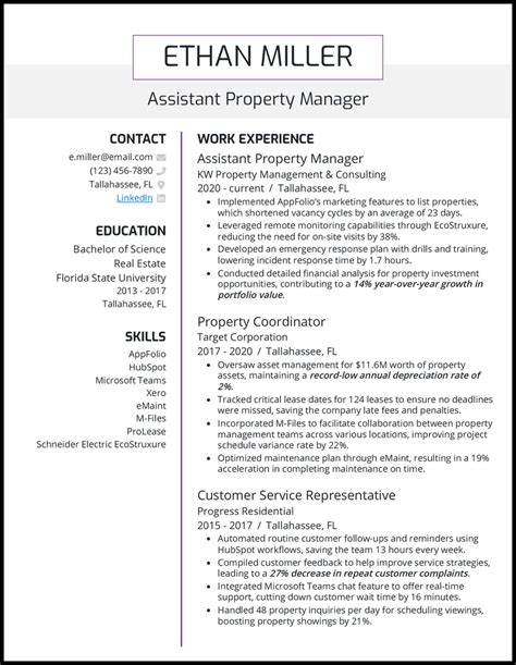 5 Assistant Property Manager Resume Examples And Templates