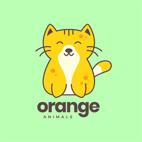 Naranja Gato Mascotas Sentar Linda Mascota Dibujos Animados Vistoso