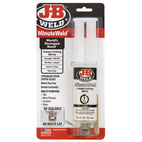 J B Weld Minuteweld Epoxy Syringe