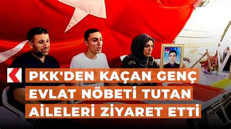 PKK den kaçan genç evlat nöbeti tutan aileleri ziyaret etti YouTube