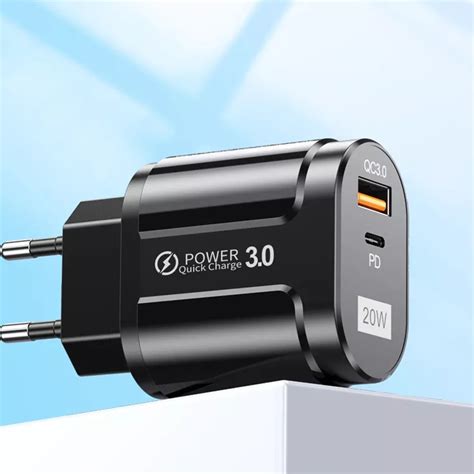 Incarcator W Priza Qc Dual Port Usb Si Type C Pd Quick Charge