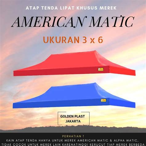 Jual Atap Tenda Lipat American Matic 3x6 Hanya Atap Terpal Saja