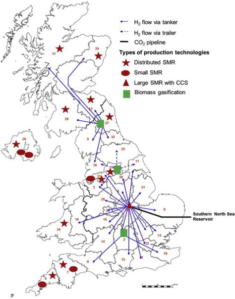 Spatial Distribution Of Uk Hydrogen Production And Delivery Download Scientific Diagram