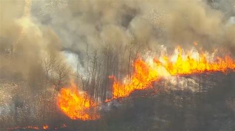 Firefighters Battle Massive Brush Fire In Gerritsen Beach Brooklyn