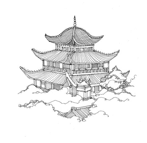 Chinese Pagoda Drawing At Explore Collection Of