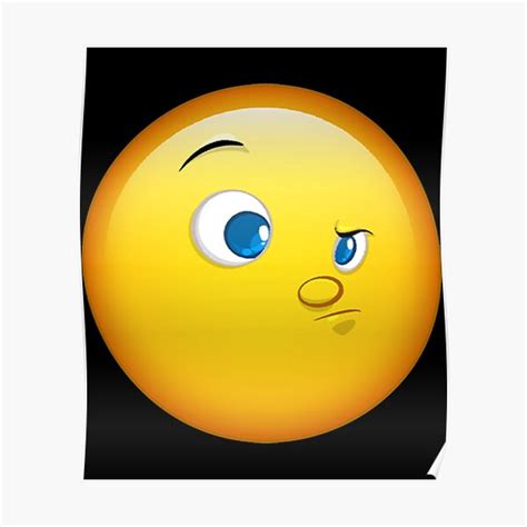 "Skeptical Face Emoji " Poster for Sale by OupMing | Redbubble