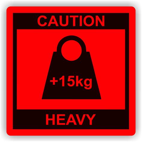 Versandetikett CAUTION 15kg HEAVY