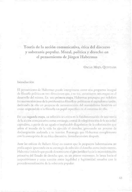 Pdf Habermas Y Teoría De Acción Comunicativa