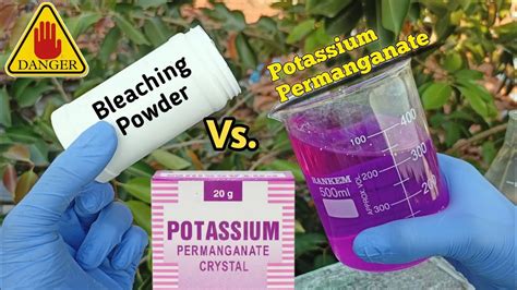 Bleaching Powder Vs Potassium Permanganate Easy Science Experiment