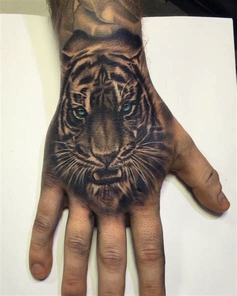 Tiger Tattoo Hand Hand Tattoos For Guys Tiger Hand Tattoo Sleeve