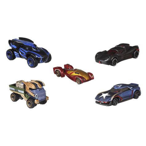 Hot Wheels Characters Cars Marvel Avengers 5pzs Mattel