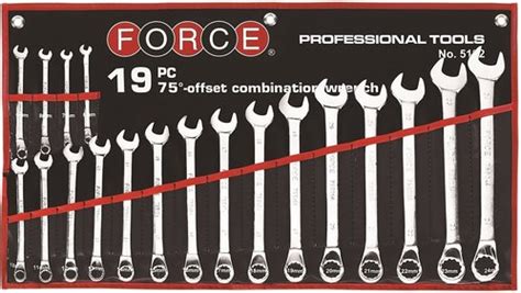 Force 5192 Steekringsleutelset 75° gebogen 19 delig - kepmar.eu