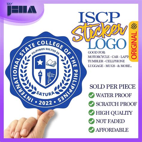 Vinyl Stickers Iscp International State College Of The Philippines Logo Waterproof Stickers