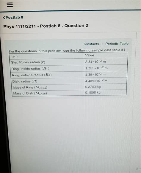 Solved くPostlab 8 Phys 1111 2211 Postlab 8 Question2 Chegg