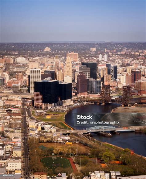 Newark New Jersey Skyline Aerial View Stock Photo - Download Image Now ...