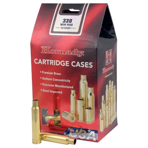 Hornady Brass 338 Winchester Magnum Unprimed 50box — Reloading