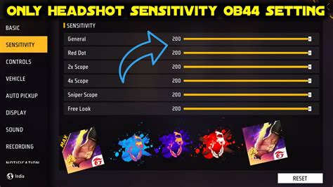 Ob Update Free Fire Headshot Setting Ff Ob Sensitivity Settings