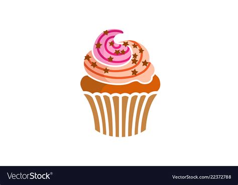 Cupcake delicious logo Royalty Free Vector Image