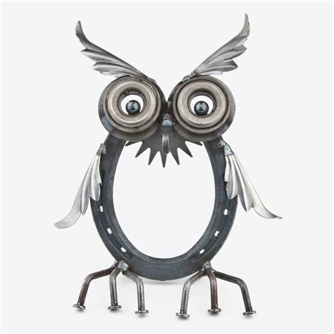 Yardbirds Lucky Horseshoe Owl Welding Art Metal Art Scrap Metal Art