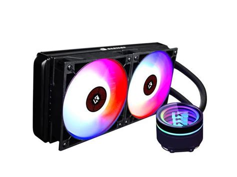 Kediers 240mm Aio Rgb Cpu Liquid Cooler Rotating Infinity Mirror Design Rgb Connector 120mm