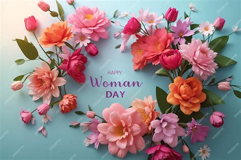 Premium Ai Image International Womens Day Greeting Card 8 March