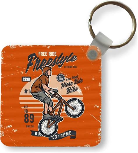 Sleutelhanger Uitdeelcadeautjes Fiets Man Retro Plastic