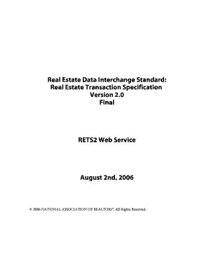 Fillable Online Reso Real Estate Data Interchange Standard Real