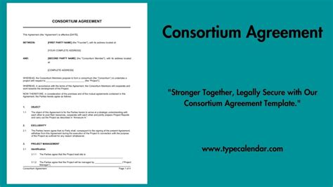 Free Printable Consortium Agreement Templates Word Pdf