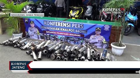 Satlantas Polrestabes Semarang Musnahkan Knalpot Brong Hasil Razia