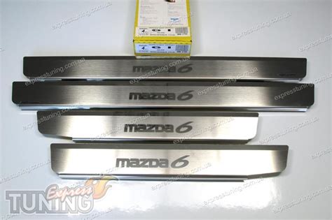 Накладки на пороги Мазда 6 GG (защитные накладки Mazda 6 GG) Nataniko ...