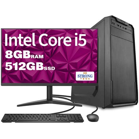 Computador Completo Intel Core I5 8GB Ssd 512GB Monitor LED Hdmi Strong