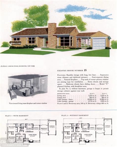 130 Vintage 50s House Plans Used To Build Millions Of Mid Century