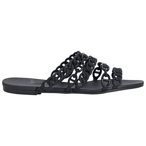 Hermes Black Rubber Chaine D Ancre Sandals For Sale At Stdibs Hermes