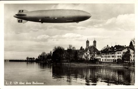 Ansichtskarte Postkarte Zeppelin Hindenburg LZ 129 über akpool de