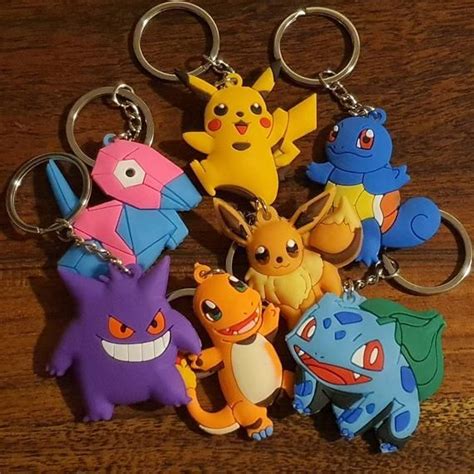 Pokemon Keyring Pikachu Eevee Gengar Charmander Bulbasaur Etsy Make