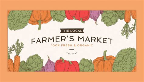 Free Vector | Hand drawn farmers market banner