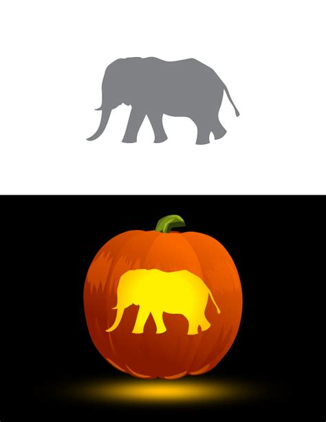 Elephant Pumpkin Carving Patterns Printable