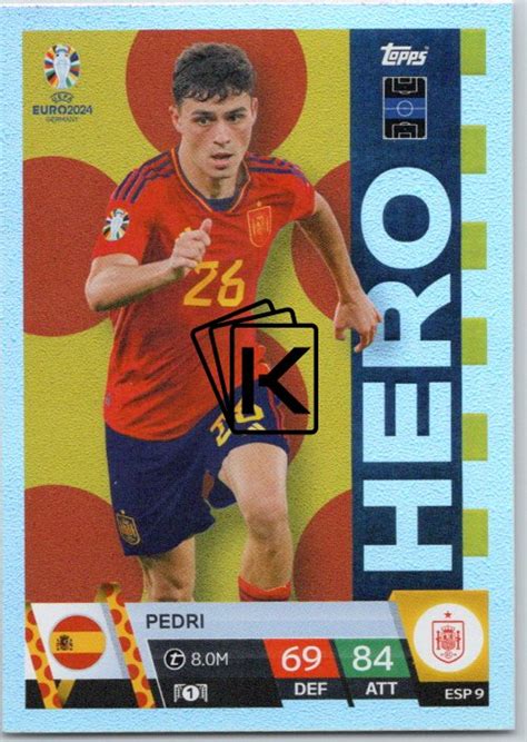 fotbalová karta Topps Match Attax EURO 2024 ESP9 Pedri Spain Hero