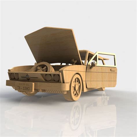 Amazing Wooden Car Diy 3D Puzle Laser Cut DXF File Vectors File