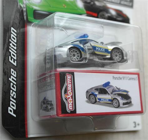 Majorette Deluxe Porsche Edition Carrera S Silber Blau Police Neu