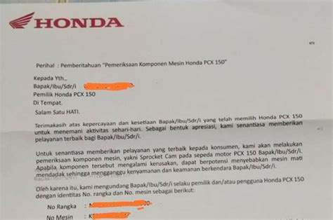 Detail Surat Penarikan Motor Koleksi Nomer