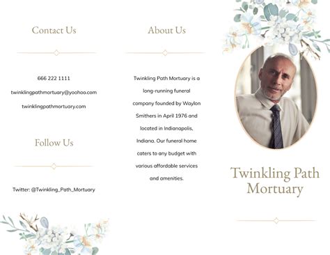 Free Funeral Tri Fold Brochure Templates Editable And Printable