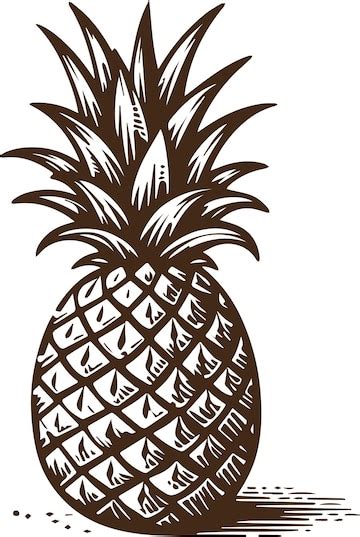 Premium Vector Beautiful Pineapple In Simple Vector Illustration On White Background