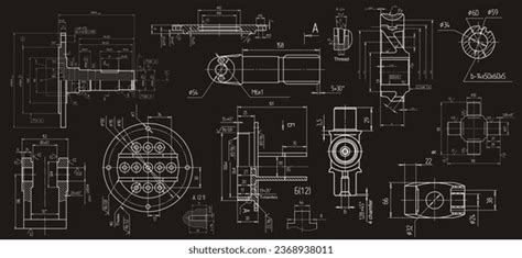 Engineering Drawing Steel Mechanical Parts Through Stock Illustration 2368938011 | Shutterstock