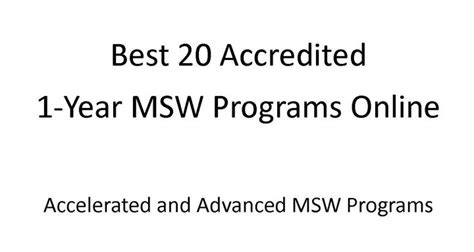 Get A Masters Degree Quickly With 1 Year MSW Programs Online